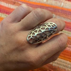 Funky Sterling Silver Ring - Size 8